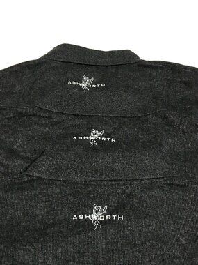 Lot of 3 VINTAGE Ashworth Golf Sweatshirt Men Medium Gray Knit Polo Long Sleeve